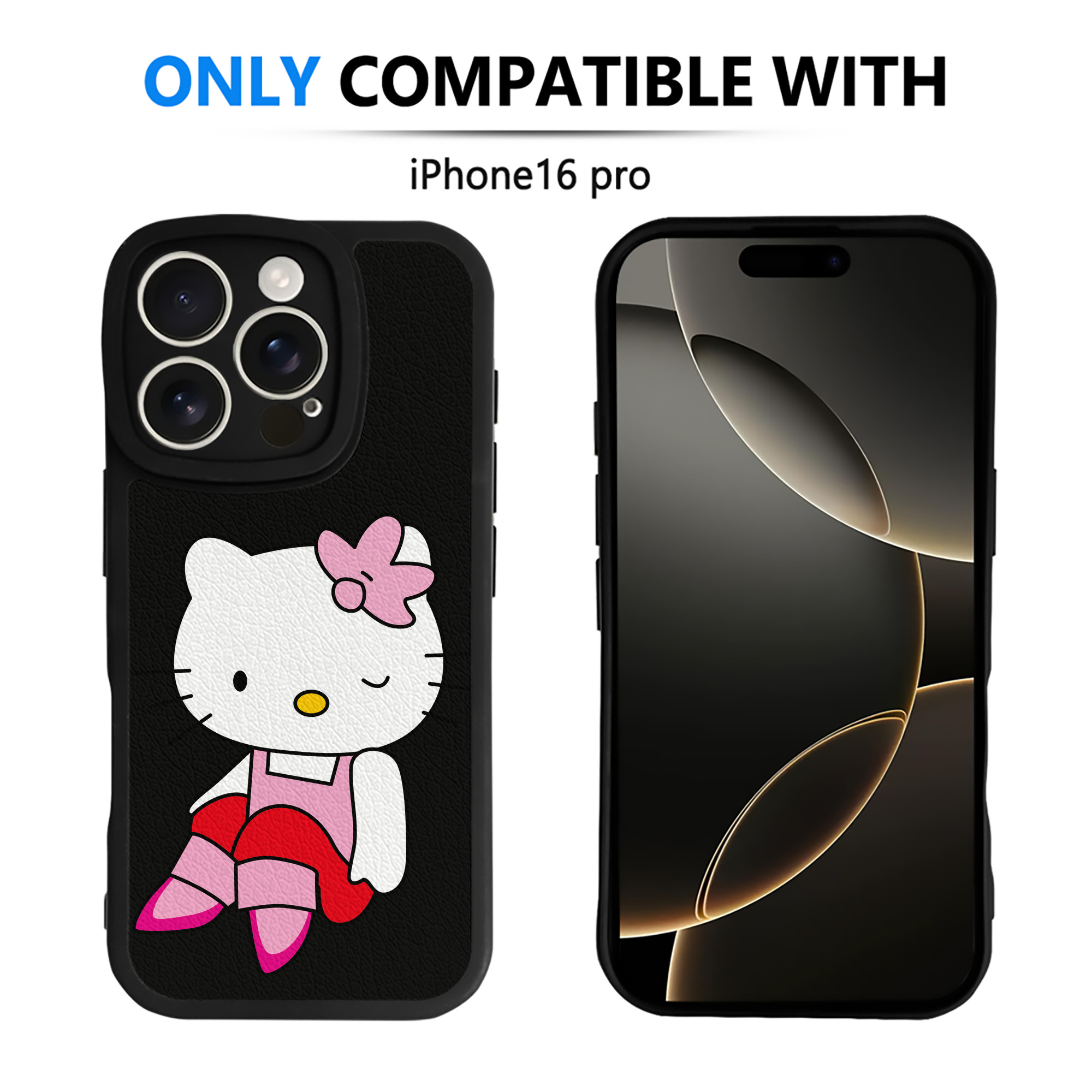 （画像用） Hello Kitty ハローキティ 【iPhone 16シリーズ対応】シリコンスマホケース（レザー調） 材質：シリコン